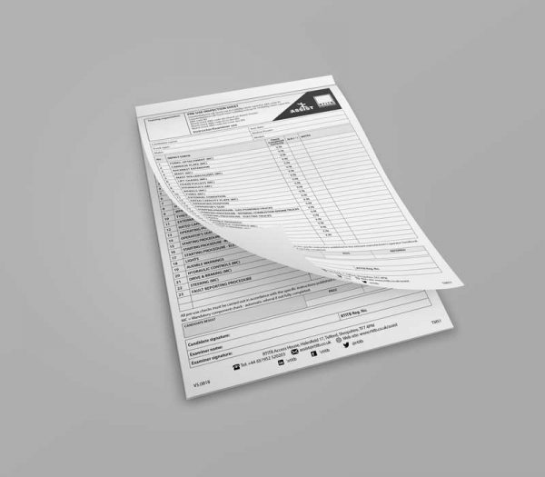 Test Marking Sheets: Pre-use Inspection -157