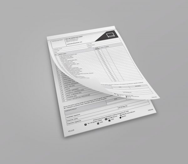Test Marking Sheets: Pre-use Inspection -0