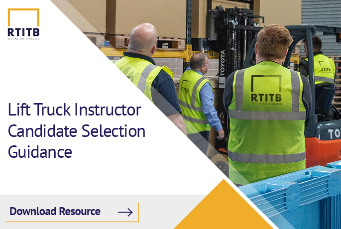 Lift truck instructor candidate selection guidance